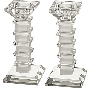 Elegant Crystal Candlesticks 16cm