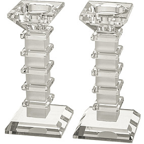 Elegant Crystal Candlesticks 16cm