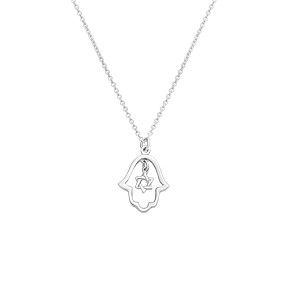 Sterling Silver Hamsa  Necklace