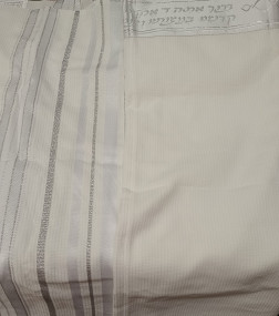 COTTON tallit white/silver 55