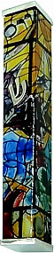 Chagall Mezuza Case yellow - 7cm nickel top