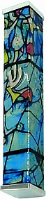 Chagall Mezuza Case turquoise - 12cm nickel top
