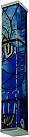 Chagall Mezuza Case blue - 12cm nickel top