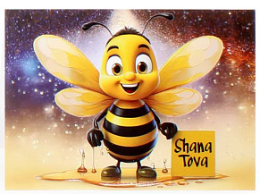 Happy New Year Pack of 5 Cards (bee)