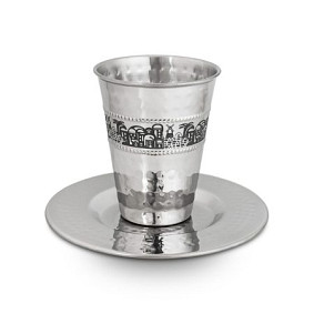 Hammered Stainless steel kiddush cup