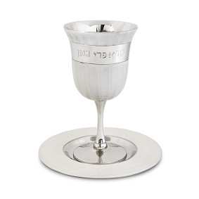 S steel kiddush cup white enamel
