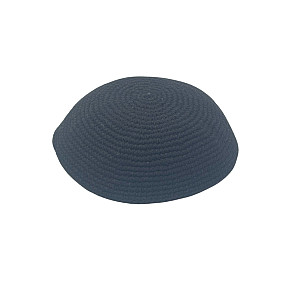 Black wide knitted kippah 20cm