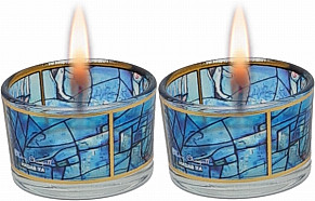 Glass Chagall Tealight holders blue