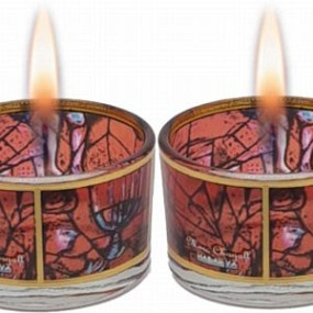 Glass Chagall Tealight holders red
