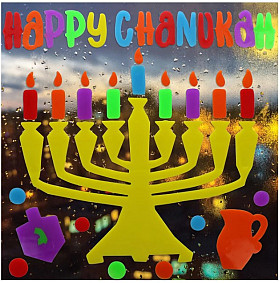 Chanukah window gel (menorah)