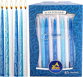 Chanukah Candles - blues and white
