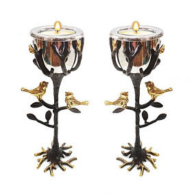 Brass Tree of life candlesticks