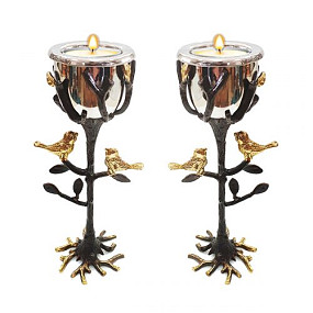 Brass Tree of life candlesticks