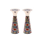 Cone Candlestick painted multicolor