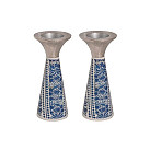 Cone Candlestick painted blue