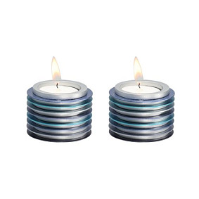 Disc blue candlesticks