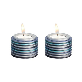 Disc blue candlesticks