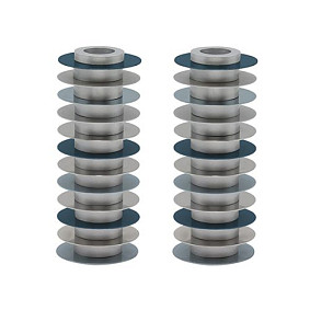Disc gray candlesticks tall