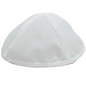 White Satin Kippah - PACK OF 6