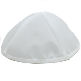 White Satin Kippah - PACK OF 6